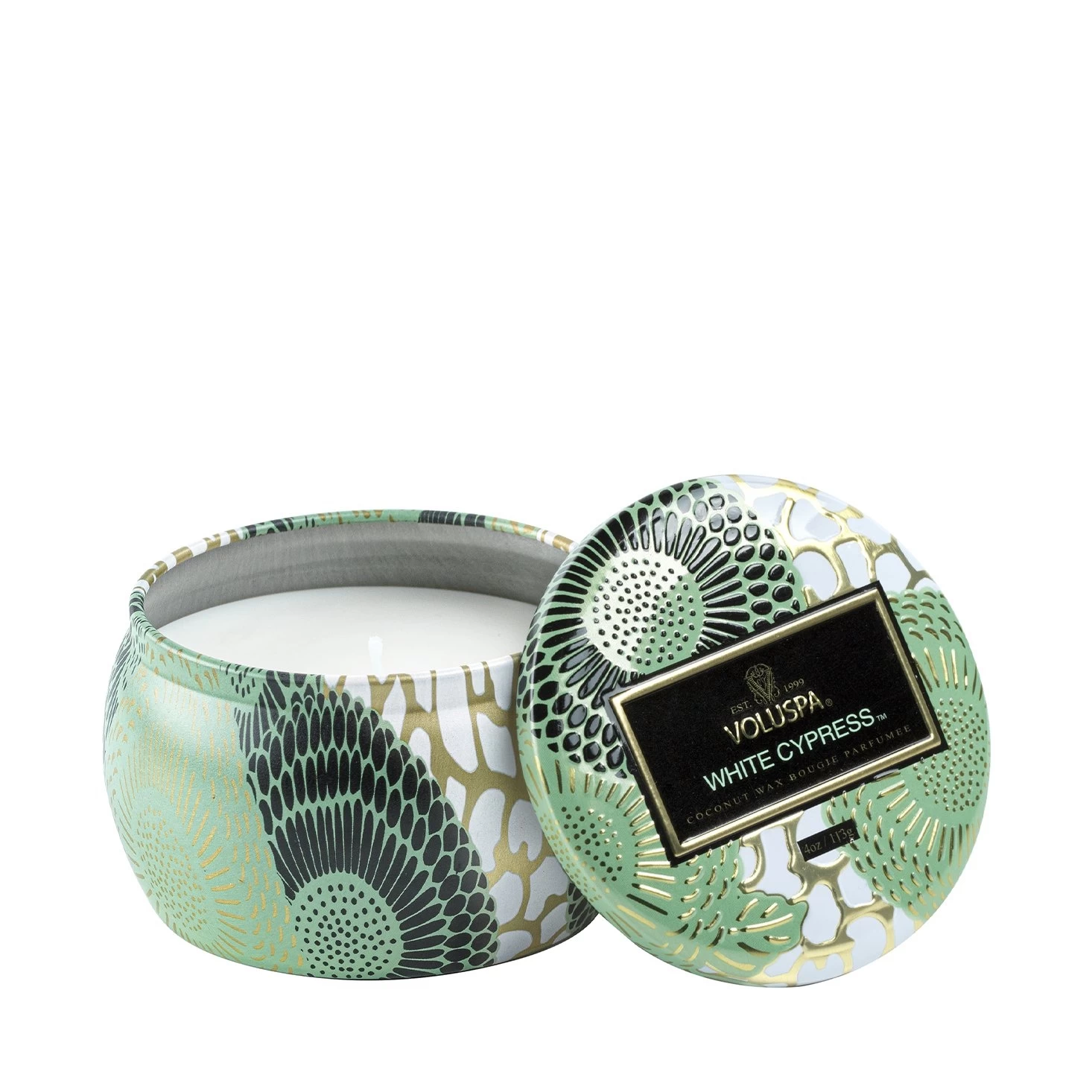 Voluspa White Cypress Mini Tin Candle 113g - Lore Perfumery 3 Voluspa White Cypress Mini Tin Candle 113g - Lore Perfumery