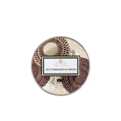 Voluspa Gilt Pomander & Hinoki Mini Tin Candle 113g - Lore Perfumery 5 Voluspa Gilt Pomander & Hinoki Mini Tin Candle 113g - Lore Perfumery -Home Fragrance 6 1 1