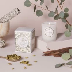 Voluspa Maison Blanc - Eucalyptus & White Sage Classic Boxed Candle - Lore Perfumery -Home Fragrance FA21 ING 8107 Web 1200x